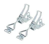 sourcing map 2pcs Adjustable Toggle Clamp M5 x 28mm 220lbs Holding Capacity 4001 Style Quick Release Pull Latches Clamps Hasp with Lock Hole for Smoker Lid Jig Tool Box Case, Silver