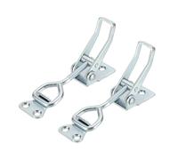 sourcing map 2pcs Adjustable Toggle Clamp M6 x 32mm 396lbs Holding Capacity 4002 Style Quick Release Pull Latches Clamps Hasp for Smoker Lid Jig Tool Box Case, Silver