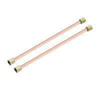 sourcing map 2Pcs Air Compressor Exhaust Tube, 3/8" Thread Dia 8" Length Hex Nut Aluminum Tube Air Tube Compressor Hardware Accessories Replacement Parts(Flared Mouth)