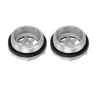 sourcing map 2pcs Air Compressor Oil Sight Glass 27 x 1.5mm Male Thread Liquid Level Gauge Aluminum Alloy Hex Head Oil Indicator Window with O-Ring for Air Compressor Gearbox Tanks, Silver