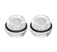 sourcing map 2pcs Air Compressor Oil Sight Glass M22 x 1.5mm Male Liquid Level Gauge Plastic Hex Head Oil Indicator Window with O-Ring for Air Compressor Fittings Gearbox Tanks, Transparent
