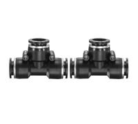 sourcing map 2pcs Air Line Fitting g 1/2" Push to Connect Branch Tee Pneumatic Quick Union 3 Way Air Line Hose for Water Air Oil Pipe