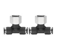 sourcing map 2pcs Air Line Fitting G 1/4" Tube OD x NPT 1/4" Thread Push to Connect Branch Tee Pneumatic Branch Tee Quick Push to Connect Air Line Hose for Water Air Oil Pipe