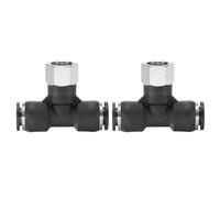 sourcing map 2pcs Air Line Fitting G 3/8" Tube OD x NPT 1/4" Thread Push to Connect Branch Tee Pneumatic Branch Tee Quick Push to Connect Air Line Hose for Water Air Oil Pipe