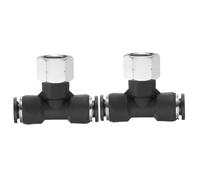 sourcing map 2pcs Air Line Fitting G 5/16" Tube OD x NPT 1/4" Thread Push to Connect Branch Tee Pneumatic Branch Tee Quick Push to Connect Air Line Hose for Water Air Oil Pipe