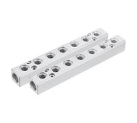 sourcing map 2PCS Air Manifold, 7 Way 9 Port 1/2" Supply 1/4" Output Port Aluminum Air Compressor Pneumatic Manifold Distribution Block for Compressor Cylinder