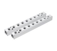 sourcing map 2PCS Air Manifold, 9 Way 11 Port 1/2" Supply 1/4" Output Port Aluminum Air Compressor Pneumatic Manifold Distribution Block for Compressor Cylinder