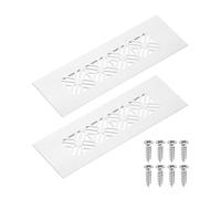 sourcing map 2Pcs Aluminum Alloy Air Vents, 150 x 50mm / 5.9 x 2" Rectangle Louvered Ventilation Grille Cover with Mounting Screws for Door Cabinet Wardrobe, Silver