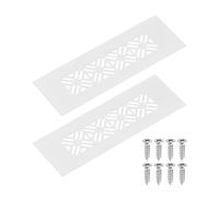 sourcing map 2Pcs Aluminum Alloy Air Vents, 150 x 50mm / 5.9 x 2" Rectangle Louvered Ventilation Grille Cover with Mounting Screws for Door Cabinet Wardrobe, White