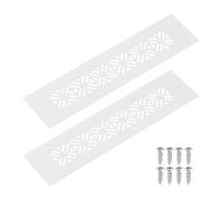 sourcing map 2Pcs Aluminum Alloy Air Vents, 200 x 50mm / 7.9 x 2" Rectangle Louvered Ventilation Grille Cover with Mounting Screws for Door Cabinet Wardrobe, White