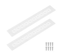 sourcing map 2Pcs Aluminum Alloy Air Vents, 300 x 50mm / 11.8 x 2" Rectangle Louvered Ventilation Grille Cover with Mounting Screws for Door Cabinet Wardrobe, White