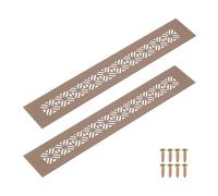 sourcing map 2Pcs Aluminum Alloy Air Vents, 300 x 50mm / 11.8 x 2" Rectangle Louvered Ventilation Grille Cover with Mounting Screws for Door Cabinet Wardrobe, Brown