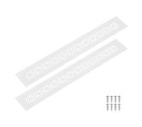 sourcing map 2Pcs Aluminum Alloy Air Vents, 350 x 50mm / 13.8 x 2" Rectangle Louvered Ventilation Grille Cover with Mounting Screws for Door Cabinet Wardrobe, White