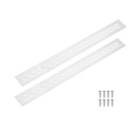 sourcing map 2Pcs Aluminum Alloy Air Vents, 500 x 50mm / 19.7 x 2" Rectangle Louvered Ventilation Grille Cover with Mounting Screws for Door Cabinet Wardrobe, Silver