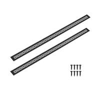 sourcing map 2Pcs Aluminum Alloy Air Vents, 800 x 50mm / 31.5 x 2" Rectangle Louvered Ventilation Grille Cover with Mounting Screws for Door Cabinet Wardrobe, Matt Black