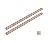 sourcing map 2Pcs Aluminum Alloy Air Vents, 800 x 50mm / 31.5 x 2" Rectangle Louvered Ventilation Grille Cover with Mounting Screws for Door Cabinet Wardrobe, Brown