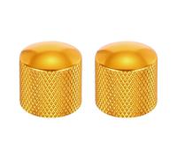 sourcing map 2Pcs Aluminum Guitar Knobs Shaft Volume/Tone Gold Control Knobs CNC Machined Knurled Design for Electric Guitar Bass Audio Tuning Replacement