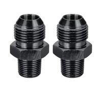 sourcing map 2Pcs AN10 Male Flare to 3/8" NPT Pipe Fitting, Aluminum Straight Male Union Coupler Connector Fuel Hose Adapter for Automotive, Black