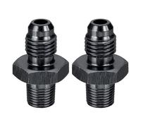 sourcing map 2Pcs AN4 Male Flare to 1/8" NPT Pipe Fitting, Aluminum Straight Male Union Coupler Connector Fuel Hose Adapter for Automotive, Black