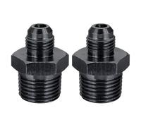 sourcing map 2Pcs AN6 Male Flare to 1/2" NPT Pipe Fitting, Aluminum Straight Male Union Coupler Connector Fuel Hose Adapter for Automotive, Black