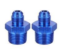 sourcing map 2Pcs AN6 Male Flare to 1/2" NPT Pipe Fitting, Aluminum Straight Male Union Coupler Connector Fuel Hose Adapter for Automotive, Blue