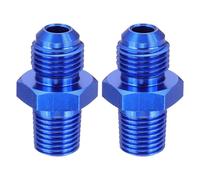 sourcing map 2Pcs AN6 Male Flare to 1/4" NPT Pipe Fitting, Aluminum Straight Male Union Coupler Connector Fuel Hose Adapter for Automotive, Blue