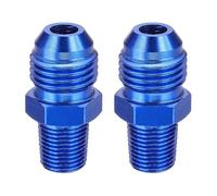 sourcing map 2Pcs AN6 Male Flare to 1/8" NPT Pipe Fitting, Aluminum Straight Male Union Coupler Connector Fuel Hose Adapter for Automotive, Blue