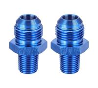 sourcing map 2Pcs AN8 Male Flare to 1/4" NPT Pipe Fitting, Aluminum Straight Male Union Coupler Connector Fuel Hose Adapter for Automotive, Blue