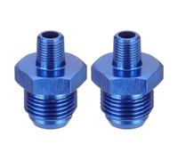 sourcing map 2Pcs AN8 Male Flare to 1/8" NPT Pipe Fitting, Aluminum Straight Male Union Coupler Connector Fuel Hose Adapter for Automotive, Blue