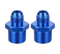 sourcing map 2Pcs AN8 Male Flare to 3/4" NPT Pipe Fitting, Aluminum Straight Male Union Coupler Connector Fuel Hose Adapter for Automotive, Blue
