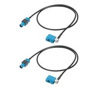 sourcing map 2Pcs Antenna Extension Cable 1.6ft/0.5m RF Coax Cable RG174 | Longer Fakra-Z Male to Right Angle Fakra-Z Female,for Car Stereo Head Unit GPS Navigation FM AM Radio