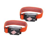 sourcing map 2pcs Anti Static Wrist Strap, ESD Antistatic Bracelet Adjustable Cordless with Spare Bracelet for Computer Electronics Repair Black Orange