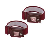 sourcing map 2Pcs Anti Static Wrist Strap, ESD Antistatic Bracelet Adjustable Cordless with Spare Bracelet for Computer Electronics Repair Maroon Red