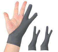 sourcing map 2pcs Artist Drawing Glove, Breathable Graphics Painting Glove with Two Fingers for Right Hand and Left Hand Graphic Digital Tablet Paper Sketching (Size L), Gray