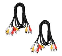 sourcing map 2pcs AV Audio Video Splitter Cable, 3 RCA Male Jack to 6 RCA Male Jack 5ft Composite Video Splitter Adapter Output Cables Cord