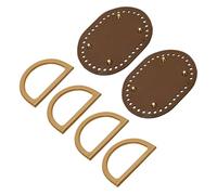sourcing map 2pcs Bag Bases for Crochet, 5.7" x 4.3" Oval Bag Bottom Shaper with D-Shaped Handles, Crochet Base Purse Bottom for DIY Shoulder Bag Handbag Making Supplies Brown