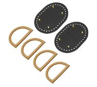sourcing map 2pcs Bag Bases for Crochet, 5.7" x 4.3" Oval Bag Bottom Shaper with D-Shaped Handles, Crochet Base Purse Bottom for DIY Shoulder Bag Handbag Making Supplies Black