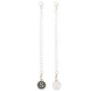 sourcing map 2pcs Bag Hanging Chain Gold Decorative S Letter Charm Chain Strap for Women Bags, Jewelry Bracelet DIY Craft Purse Making, White & Black