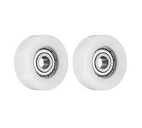 sourcing map 2Pcs Ball Bearing Guide 5 x 25 x 9mm Double Shielded POM Roller Bearings, Flat Pulley Wheel for Furniture, Hardware Accessories, White