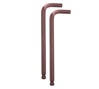 sourcing map 2pcs Ball End Hex Key Wrench 3/8" SAE S2 Steel Long Arm L-Shape Hexagon Wrenches Repairing Tool for Home Bike Motorcycle Repair, Red Brown