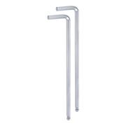 sourcing map 2pcs Ball End Hex Key Wrench 6mm L-Shape Extra Long Arm Hexagon Metric Wrenches Chrome Vanadium Steel Repairing Tool for Home Repair, Silver Tone