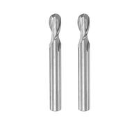 sourcing map 2pcs Ball Nose End Mill 6mm Diameter 12mm Cutting Length 6mm Shank High Speed Steel 2 Flutes Spiral Upcut CNC Router Bits