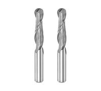 sourcing map 2pcs Ball Nose End Mill 6mm Diameter 25mm Cutting Length 6mm Shank High Speed Steel 2 Flutes Spiral Upcut CNC Router Bits