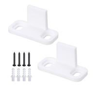 sourcing map 2pcs Barn Door Floor Guide, POM Universal Sliding Barn Door Hardware, Flat Bottom Track Guide Swing Stopper Fit for Bypass Closet Pocket Doors Non-Slotted Floor Guide, White