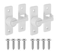 sourcing map 2Pcs Barn Door Lock, 180 Degree Flip Barn Door Lock for Double Hinged & Sliding Doors, Zinc Alloy Sliding Security Latch with Screws for Garden Bathroom Garage, White