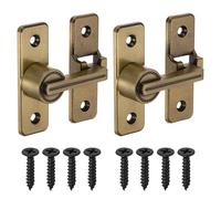 sourcing map 2Pcs Barn Door Lock, 180 Degree Flip Barn Door Lock for Double Hinged & Sliding Doors, Zinc Alloy Sliding Security Latch with Screws for Garden Bathroom Garage, Bronze