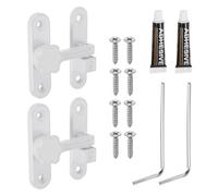 sourcing map 2Pcs Barn Door Lock, 90/180 Degree Flip Barn Door Lock Zinc Alloy Sliding Security Latch with Screws & Nail-Free Adhesive for Garden Bathroom Garage, White