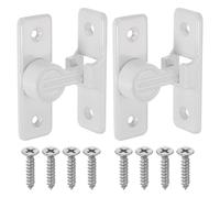 sourcing map 2Pcs Barn Door Lock, 90 Degree Flip Barn Door Lock for Single Hinged & Sliding Doors, Zinc Alloy Sliding Security Latch with Screws for Garden Bathroom Garage, White