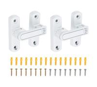 sourcing map 2Pcs Barn Door Lock, Zinc Alloy 90/180 Degree Flip Gate Latches, Adjustable Security Sliding Door Latch Lock Hardware with Screws for Cabinet, Bathroom, Window, Garden, White