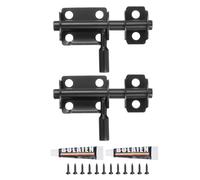 sourcing map 2Pcs Barrel Bolt Latch, 2 Inch Stainless Steel Slide Gate Latch Locks, Door Security Bolt Locks with Screws and Adhesive for Bedroom Door Window, Black
